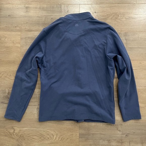 Mens Travis Mathews Blue Zip Long Sleeve Jacket - Picture 2 of 4